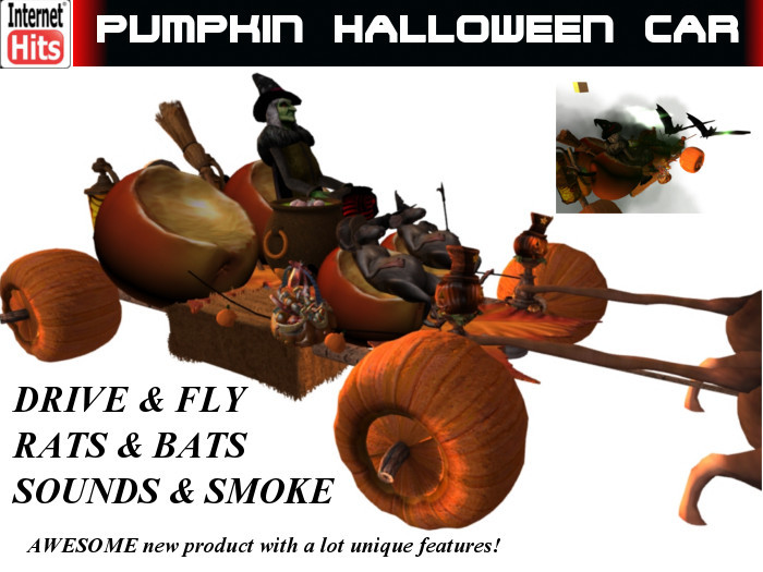 BOXED iHITS Pumpkin Halloween Rat Car
