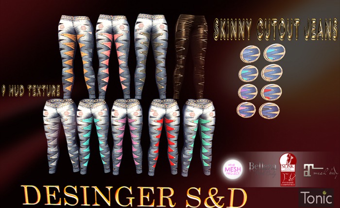 SKINNY CUTOUT JEANS - 9 HUD TEXTURE 