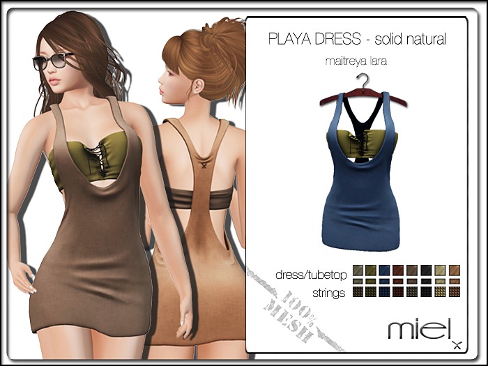 MIEL PLAYA DRESS - solid natural (MESH)
