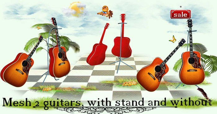Guitars with stand and without  
