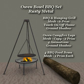 Owen Bowl BBQ Rusty Metal Set