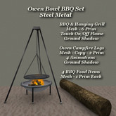Owen Bowl BBQ Steel Metal Set