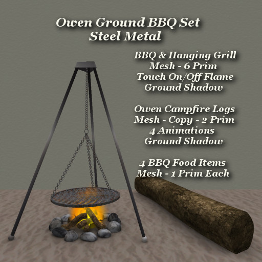 Owen Ground BBQ Steel Metal Set