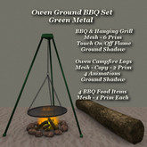 Owen Ground BBQ Green Metal Set