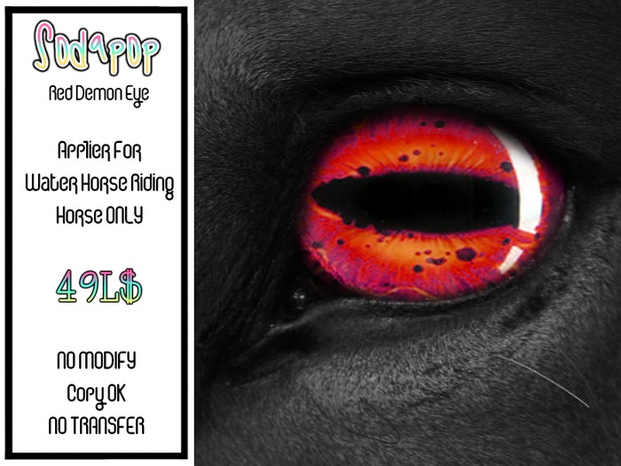 Sodapop - WH Riding Horse Eye Applier - Red Demon