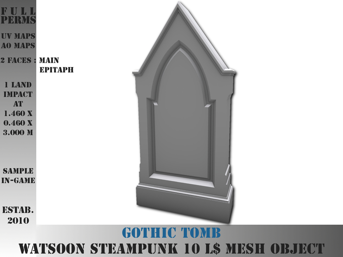 Gothic tomb - 1 LI - FULL PERMS Mesh