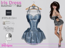 Iris Dress Butterflies Blue