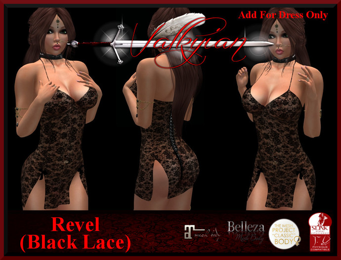 ~Valkyrian~ Revel (Black Lace) Mini Dress (BOXED)