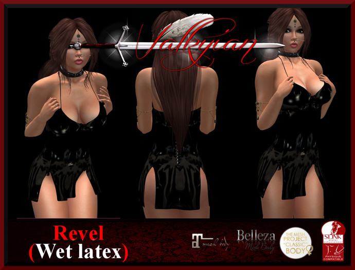 ~Valkyrian~ Revel (Wet Latex) Mini Dress (BOXED)