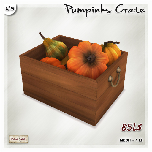 [V/W] Pumpkins Crate - Fall or Halloween mesh decor, outdoor & indoor