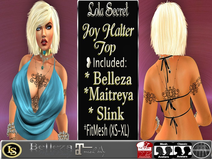.~LS~JOY HALTER CROP TOP - AQUA