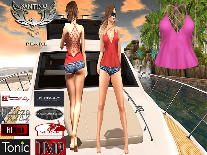 Santino Design-Openback Croptop-Fuschia