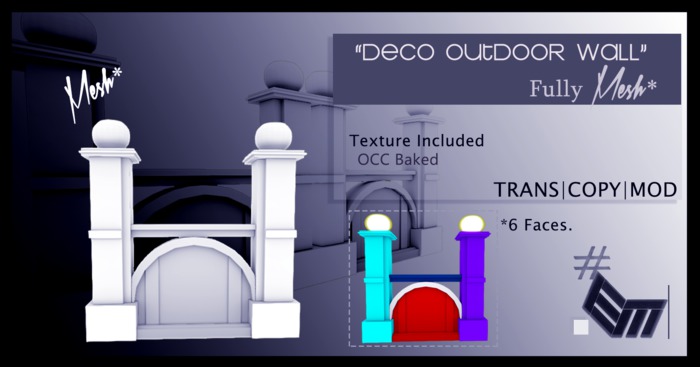 Full perm mesh Decorative Outdoor Wall - Entity Mesh