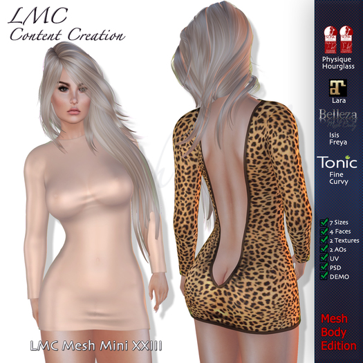 LMC Meshes - Mini 23 - Low Back Cut Out Panel Dress