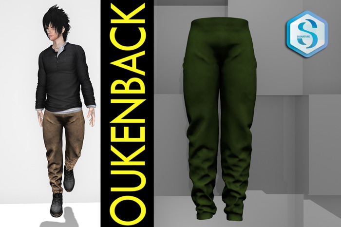 [OUKENBACK] Sm. Green Pants [ Signature ]