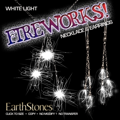 EarthStones Fireworks! Jewelry Set - White Light (BOX)