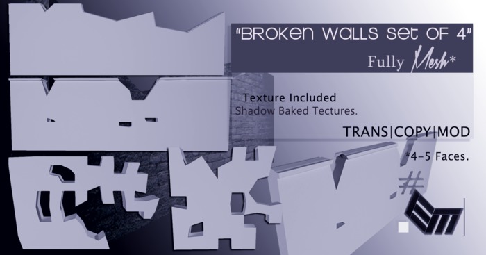 #EM-Broken-Wall-Set of 4