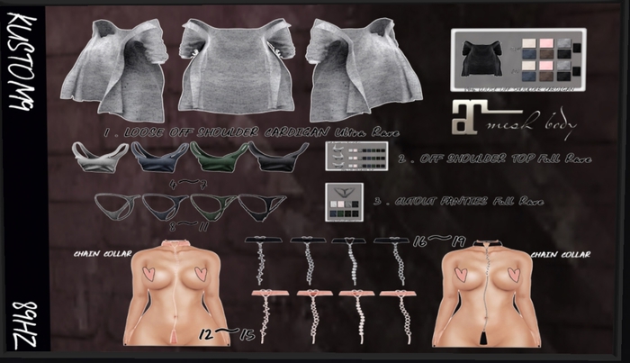 [89Hz] - 13 CHAIN COLLAR ROSE GOLD STAR