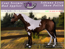 *E* RealHorse Coat Texture HUD [BOXED]  Tobiano Liver SP