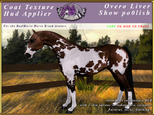 *E* RealHorse Coat Texture HUD [BOXED]  Overo Liver Show Polish