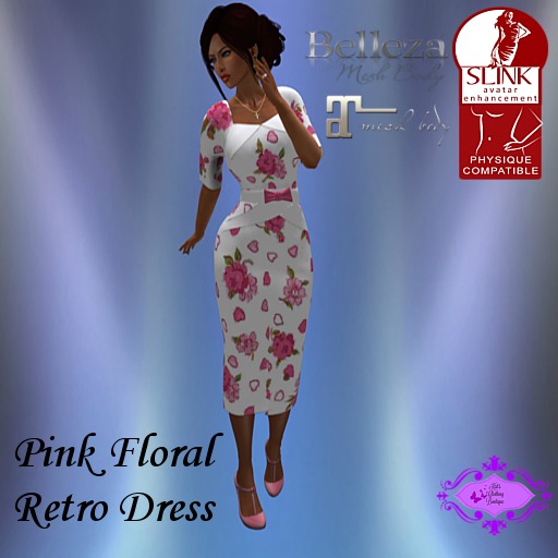 ~KCB~ Pink Floral Retro Dress