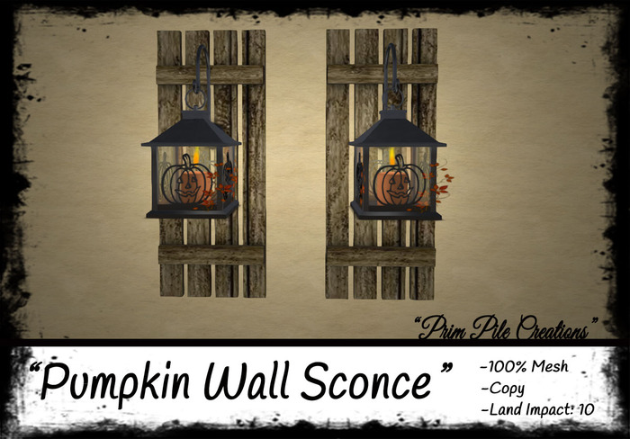 ~PPC~ Pumpkin Wall Sconces BOXED