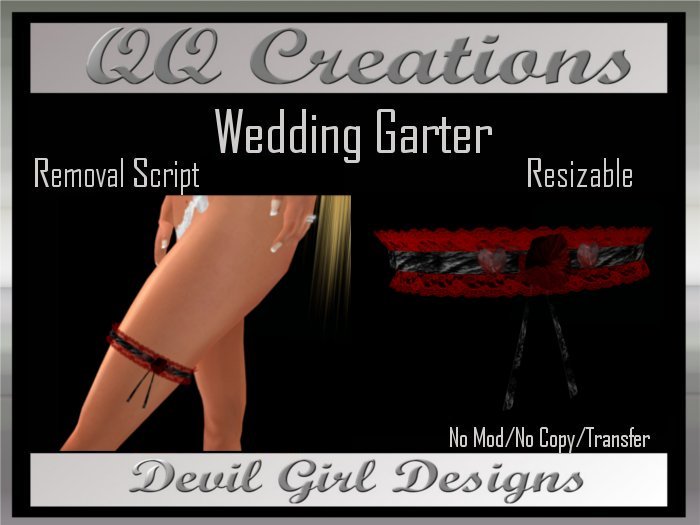 QQ: Wedding Garter - Black Rose