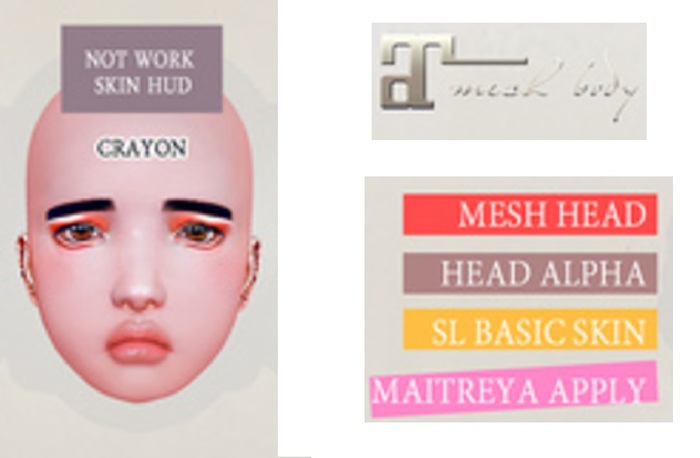 . offbeat . Mesh Head Gacha : Hannah (crayon) Boxed