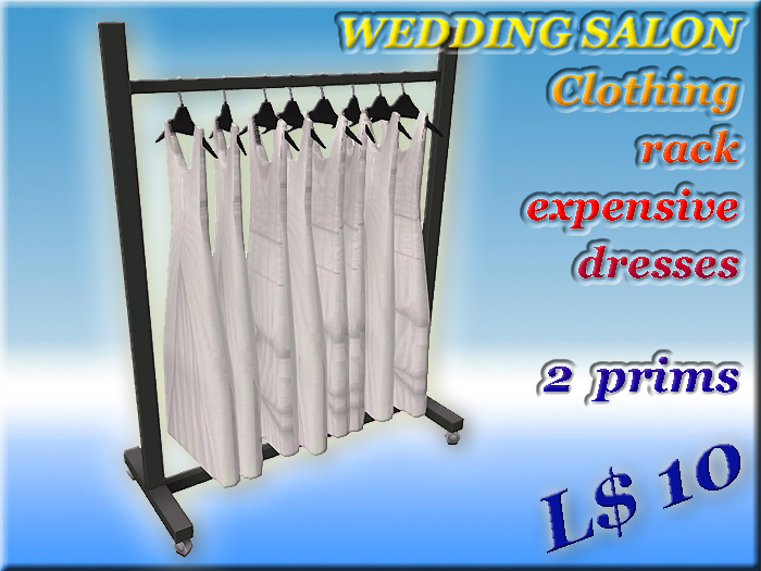 Used Gown Rack Second Life Marketplace - WEDDING SALON Clothing rack expensive dresses ...