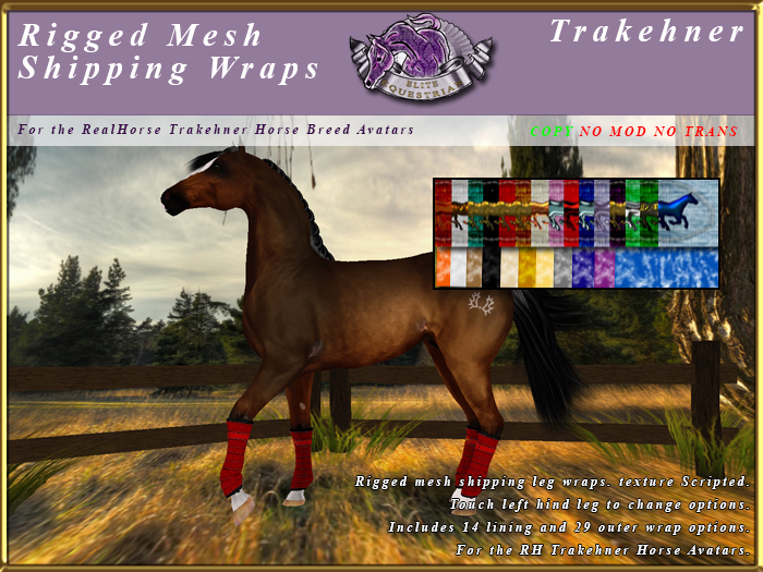 *E* Rigged Mesh Shipping Wraps [BOXED] RH Trakehner