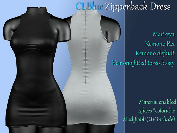 [demo]CLBlue-Zipperback dress !!Updated Sep,2017!! 