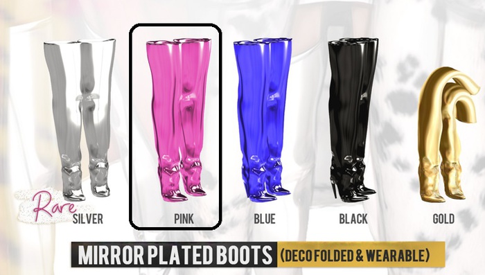 ..S9..: Mirror Plated Boots - Pink (Rez&Open)