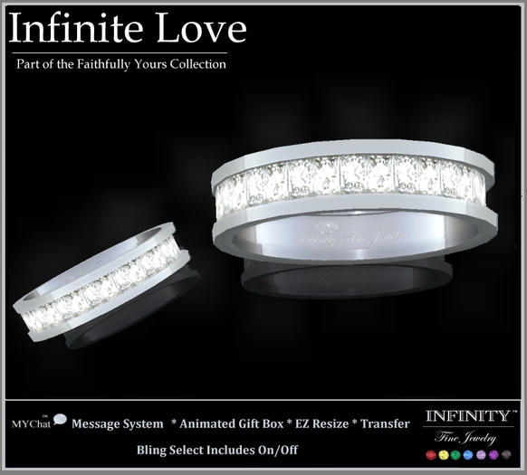 *INFINITY*  Infinite Love Man's Ring Plat Folder
