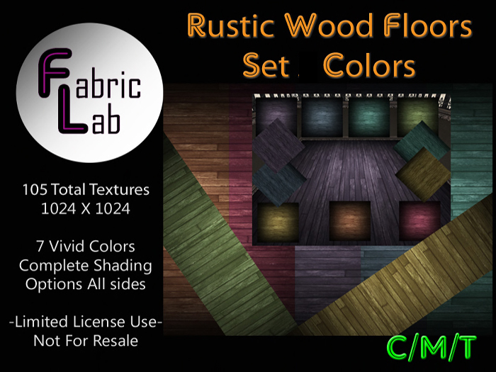 Rustic Wood Plank Flooring Texture Set - Colors Shaded Seamless