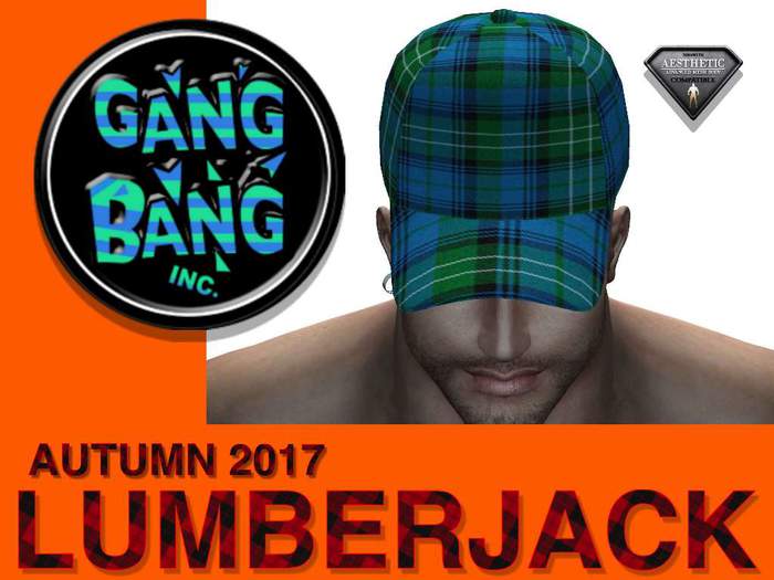 GANGBANG BLUE GREEN FLANNEL - Baseball Cap