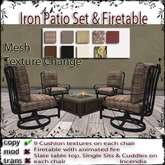 @incendia Iron Patio Set Texdture CHange & Firetable