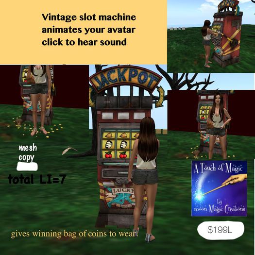 ***Vintage slot Machine with animation & sound-Crate