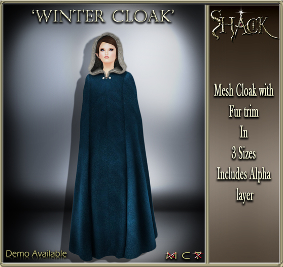 *Shack* Winter Cloak - Blue Velvet