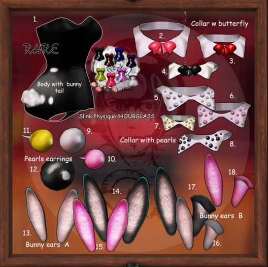 7.Yokai - Playful Bunny - Collar with pearls (gold)