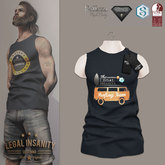 Legal Insanity - Johnny surfing blue tshirt