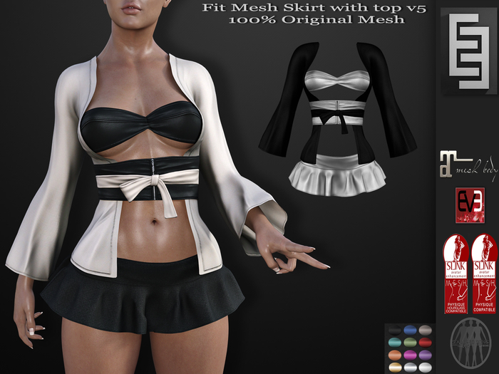 Elven Elder Fit Mesh Skirt with top v5 with HUD Maitreya Slink EVE