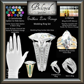 Beloved Jewelry : Endless Love Engagement Wedding Rings Set-Texture Change (Platinum, Gold, Diamond) 3 Rings