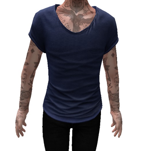 [hg] scoop neck - blue