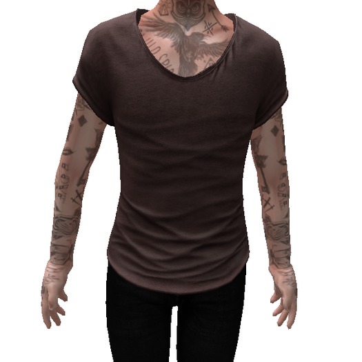 [hg] scoop neck - brown