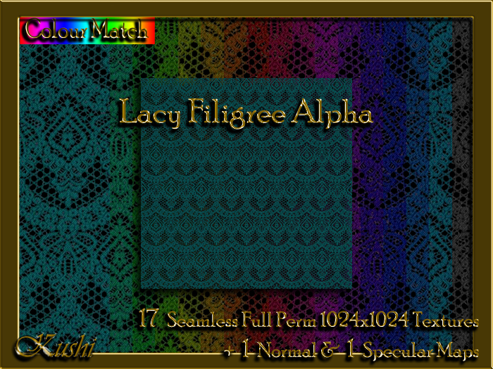 !Kushi! LacyFiligreeALPHA Textures -WEAR TO UNPACK