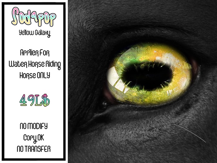 Sodapop - WH Riding Horse Eye Applier - Yellow Galaxy
