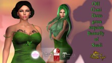 Off Cami Dress green sequins