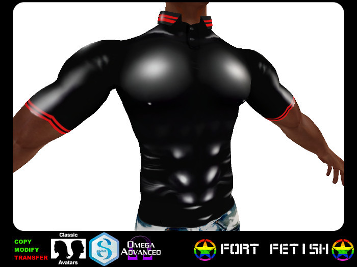 Black-Red Latex Polo