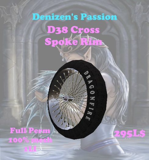 D38 50 Gold Cross Spoke Rim mesh