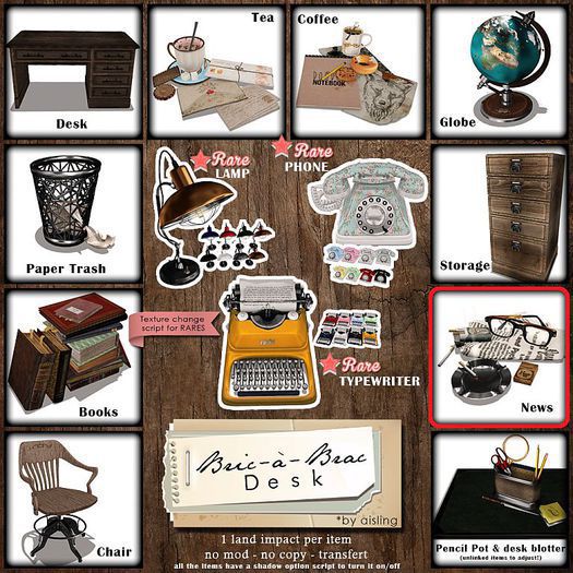 .aisling. Bric-a-Brac Desk -Globe-